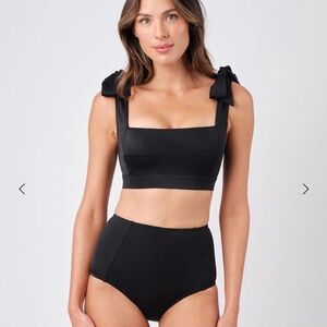 Une Piece Classic Square Neck Bikini Bralette and High Wasted Bikini Bottom